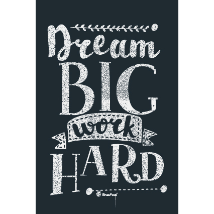 Quadro Inspiracional ‘Dream Big, Work Hard’ em MDF