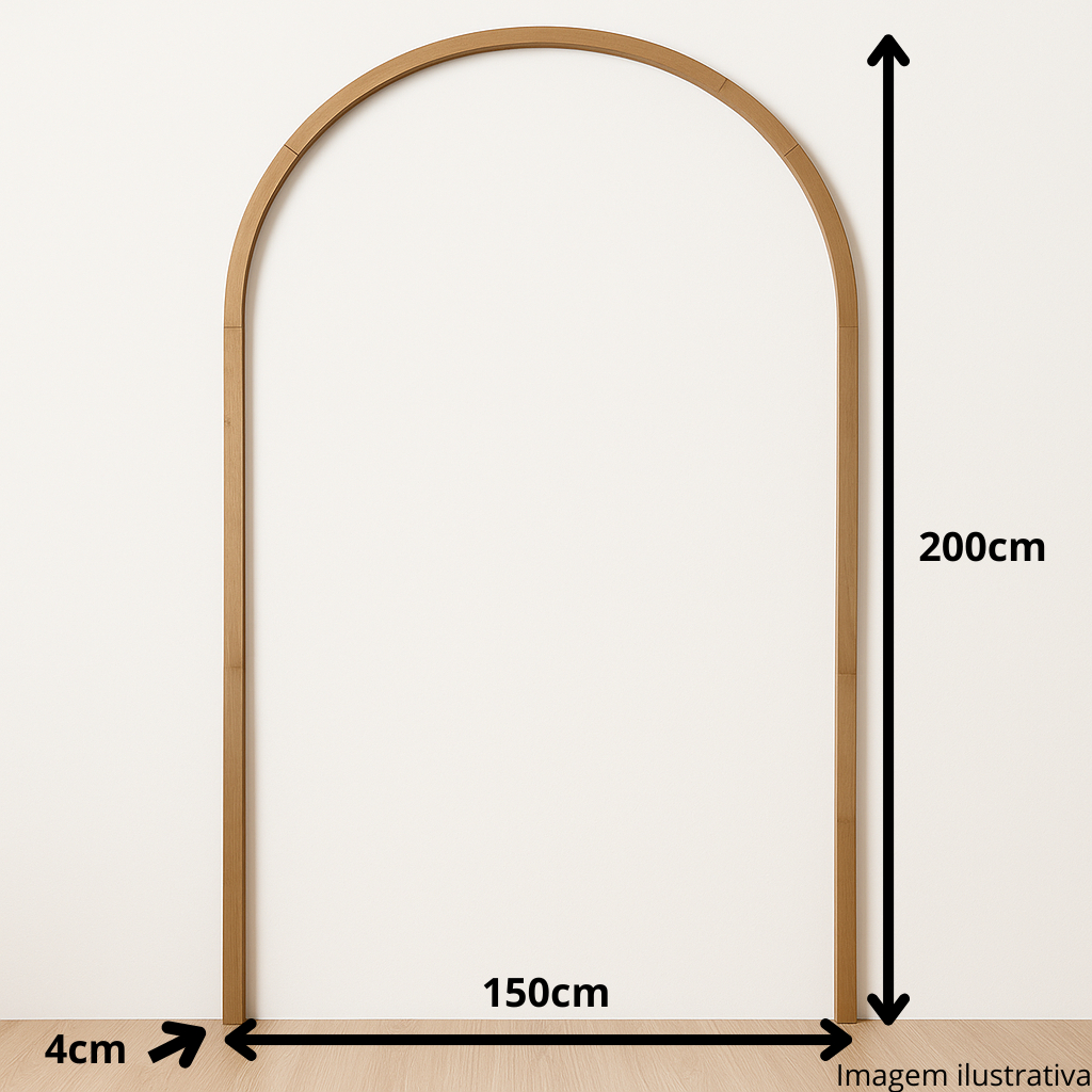 Arco Decorativo em MDF Cru 6mm para Parede – 200x150cm | Arco Romano Minimalista