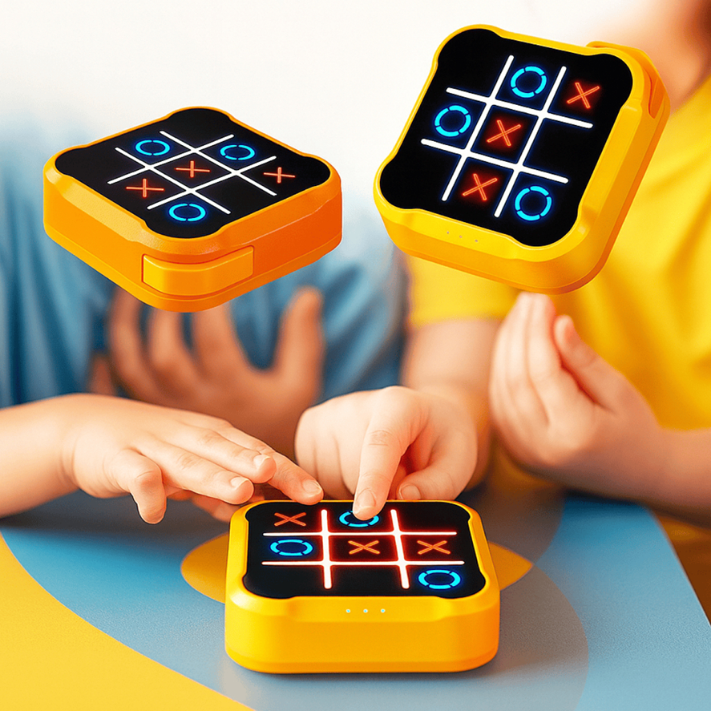Jogo Da Velha Tic Tac Toe Brinquedo Eletrônico Touch Digital 4 Em 1 Game Recarregável De Memória