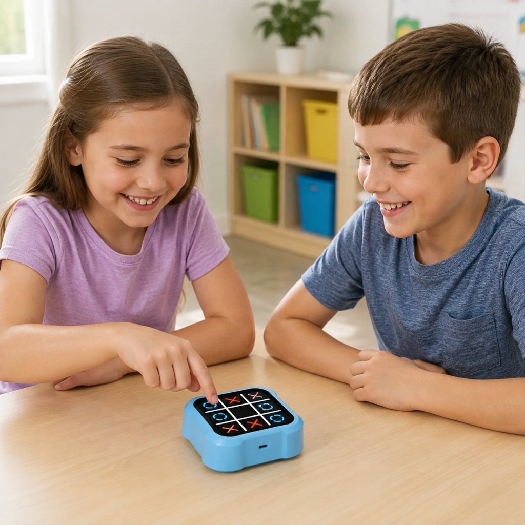 Jogo da Velha Eletrônico Infantil 3 em 1 Brinquedo Educativo Digital Interativo Portátil