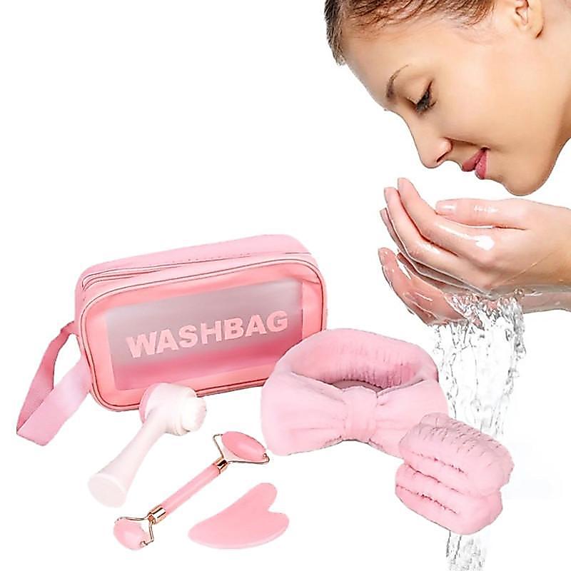 (WHDR) Conjunto De Spa Guasha Board Pulseira Para Lavagem Facial Toalha De Cabelo Faixas Absorventes De Suor Uso Em Salã