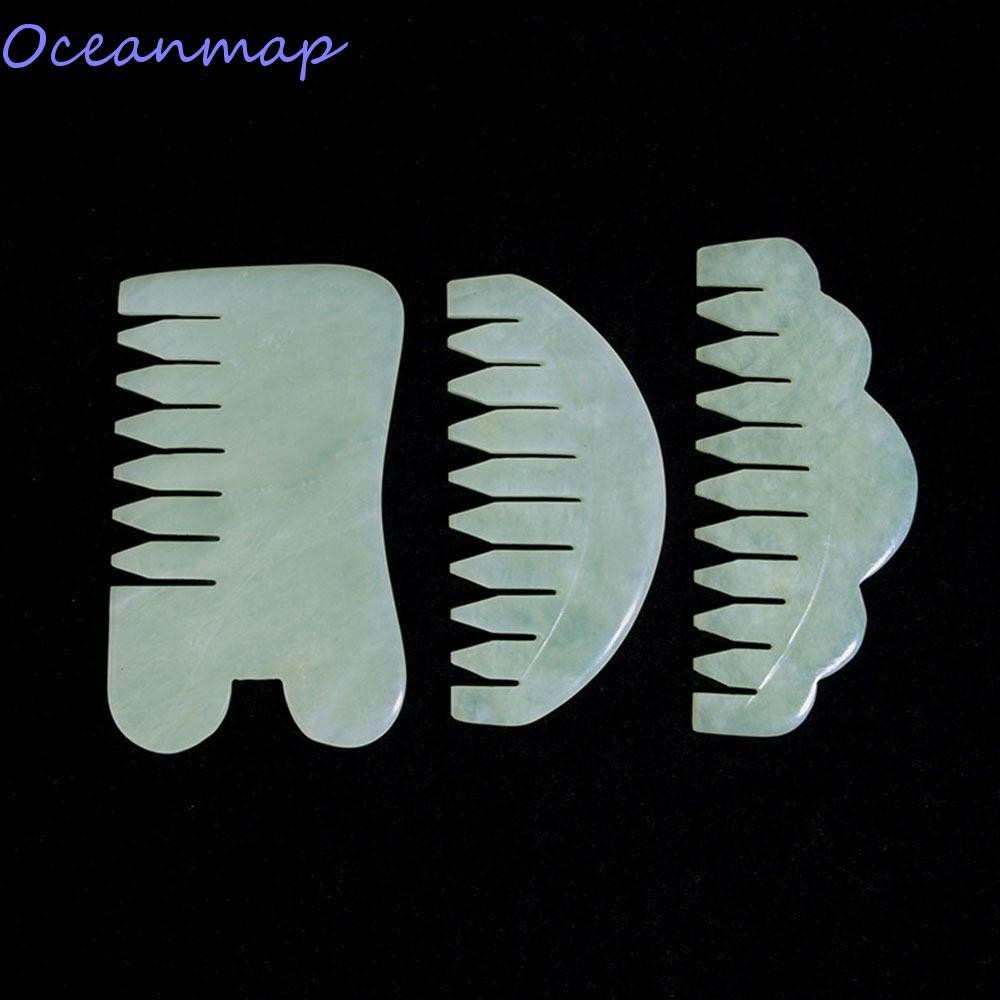 Escova De Cabelo De Jade OCEANMAP , Pente De Massagem Clássico Hsiuyen , Escultura Retrô Natural Gua Sha Board Stone