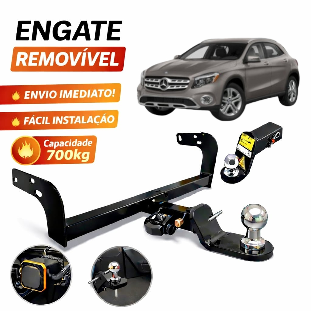 Engate Reboque Removível Mercedes GLA 250 2013 Á 2019 700KG Não Fura Completo