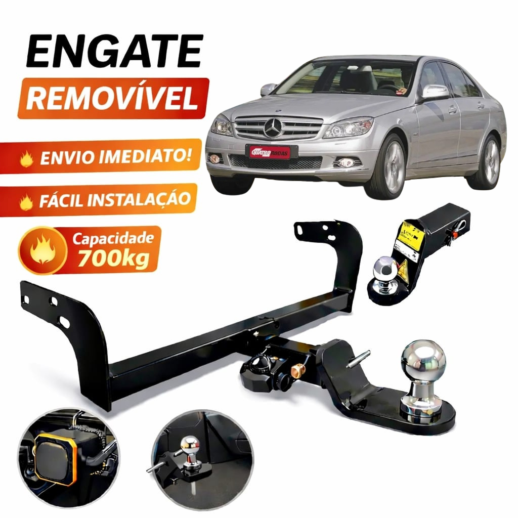 Engate Reboque Removível Mercedes CLA 180/CLA 200/GLA200/A200 Hatch 2013 Á 2019 700KG Não Fura Completo