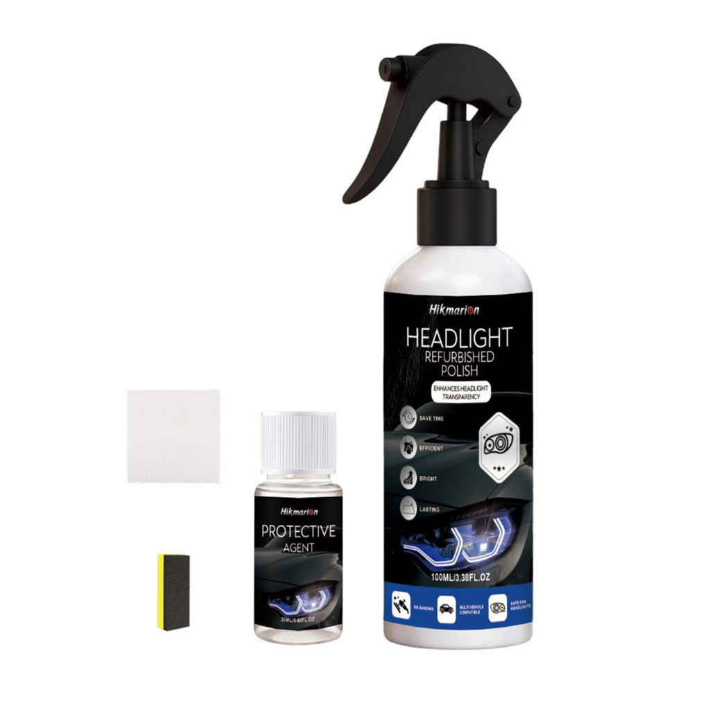Water-based Car Polish Scratch Resistant Headlight Restoration Kit for Cars – Remove Yellow Haze Uv Protection Lens Cl