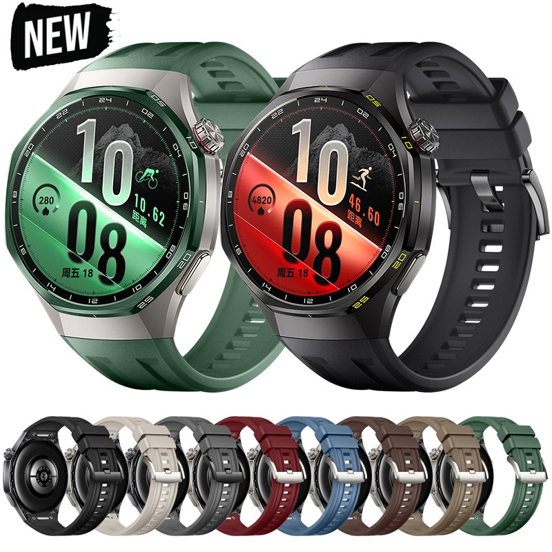 Pulseira De Silicone Com Botão Rápido Para Huawei Watch GT 7 Pro GT6 46mm Esportiva Sem Lacunas