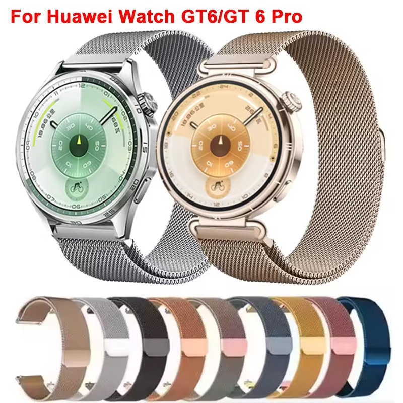 Pulseira De Metal Para Huawei Watch GT6 46/41mm Magnética GT6 GT6Pro GT5 GT5Pro GT4 GT3 GT2 Masculino Feminino Relógio