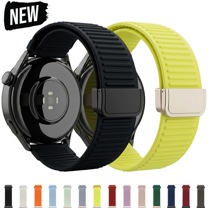 Pulseira De Silicone De 20mm 22mm Para Huawei Watch GT6 GT5 5 46mm Magnética Samsung Galaxy 7 6 5 4 40mm 44mm