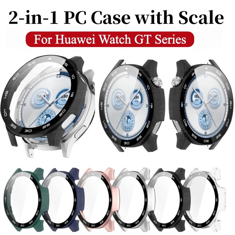 Para Huawei Watch GT7 gt6 GT 5 5Pro 4 Capa + Vidro Temperado Com Escala Cobertura Completa GT5 Pro gt6 gt746mm Acessório