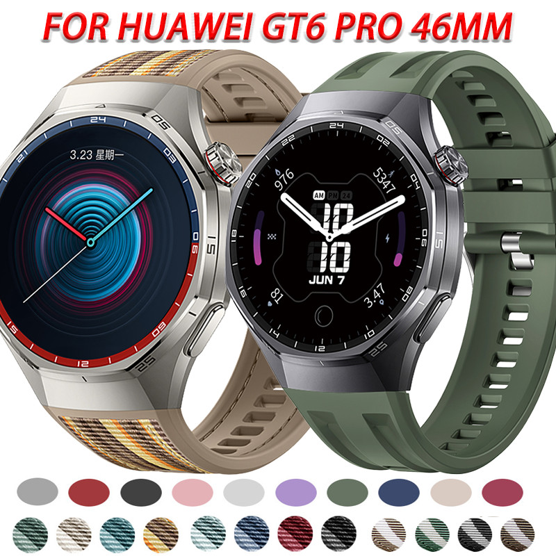 Correia + Pulseira De Silicone Para Huawei Watch GT6 Pro 46mm Capa Protetora Acessórios Composto Tecido Relógio