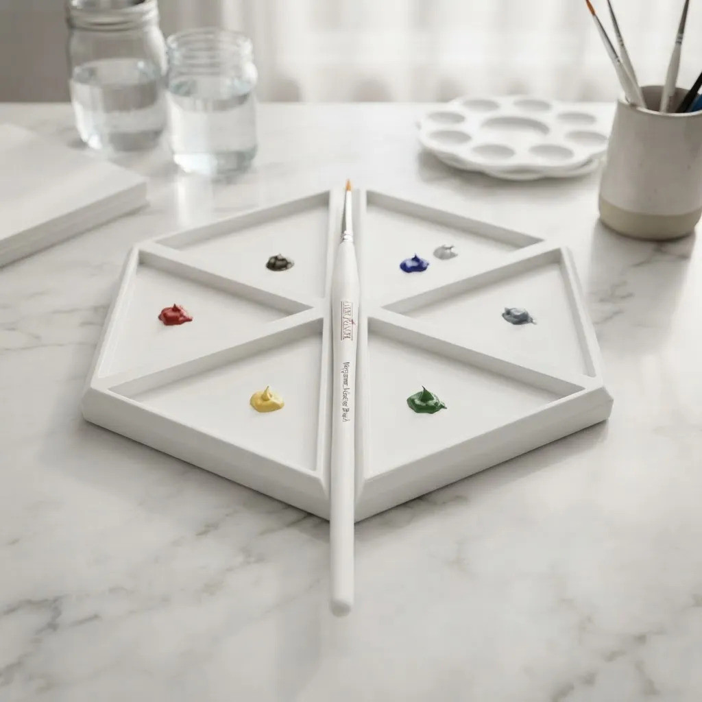 Paleta Hexágono 6 Cavidades Pintura Prático Cor Godê