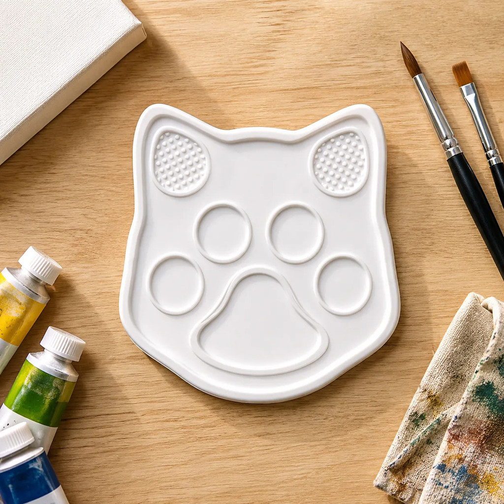Godê Paleta Gato Patinha Cores Pintura Multiuso Pet Prático