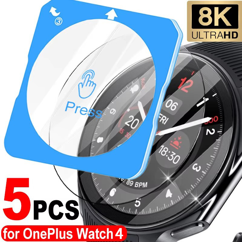 Filmes Protetores De Relógio De 5-1 Unidade-Filme Temperado Anti-Riscos-Acessórios Para Smartwatch-Oneplus Watch 4 De Hi