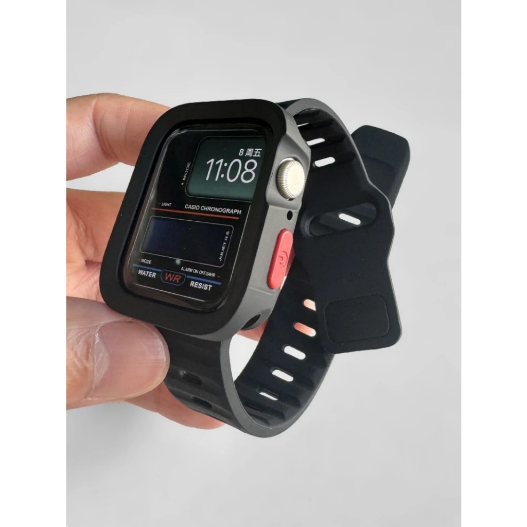 Macio Bumper Capinha Case+Silicone Pulseira Para Apple Watch Ultra 49mm 40mm 44mm 41mm 45mm iWatch Capa+Pulseira Kit