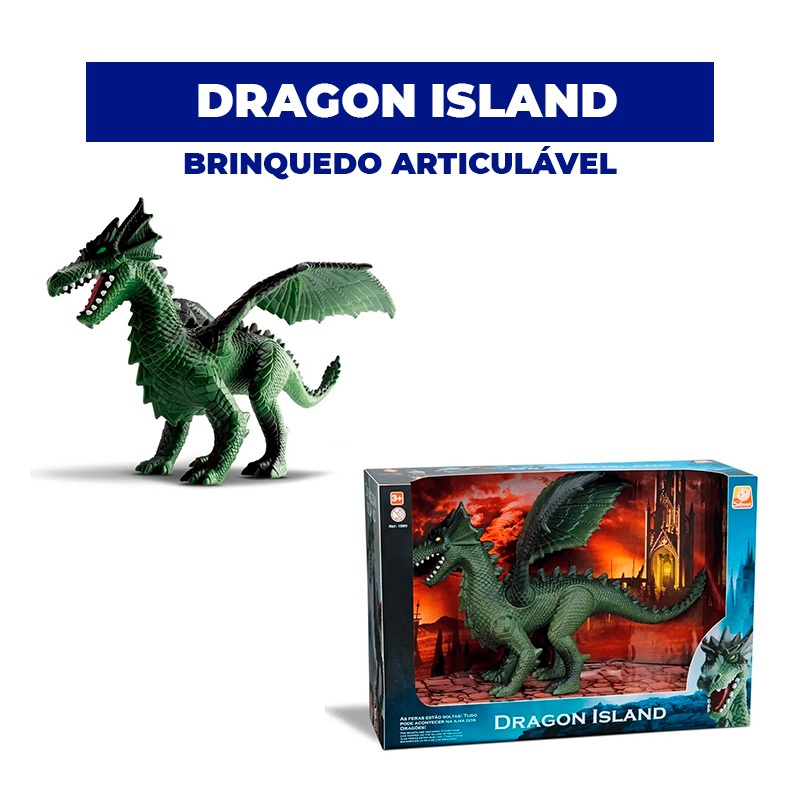 Dragão de Brinquedo Dragon Island Articulado