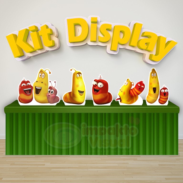Kit 5 Displays De Mesa Festa Decoração Infantil Larva Island