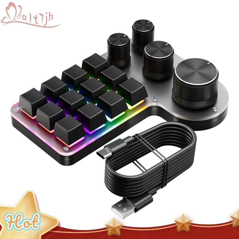 Teclado Macro Personalizado , 12 Teclas , 4 Botões , Mini Mecânico USB , Programação , Para Jogos , Preto