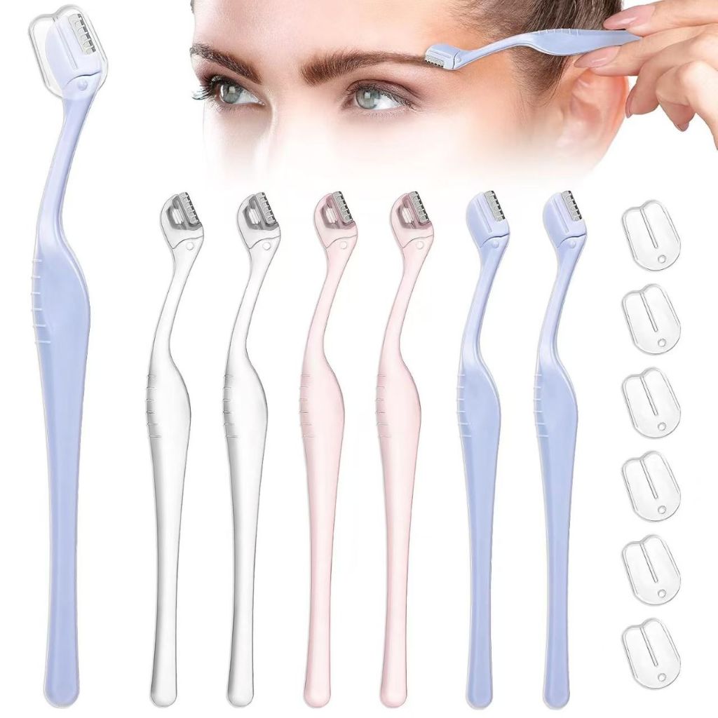 Navalha De Sobrancelha Macro Anti-Arranhões , 5 Peças , Removedor De Pelos Confortável Em Forma De L , Mini Lâmina , Fer