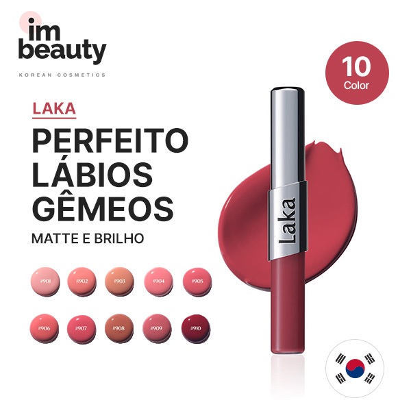 [LaKa] Perfect Twin Lip 4.7g + 4.2g-Batom Duplo Bálsamo Labial 2 Em 1