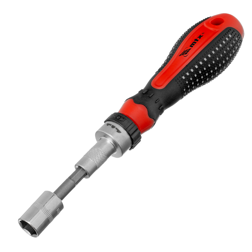 JOGO DE CHAVE REVERSIVEL COM BITS E SOQUETES, CRV, CABO ANATOMICO, ENCAIXE 1/4POL., 16PCS // MTX