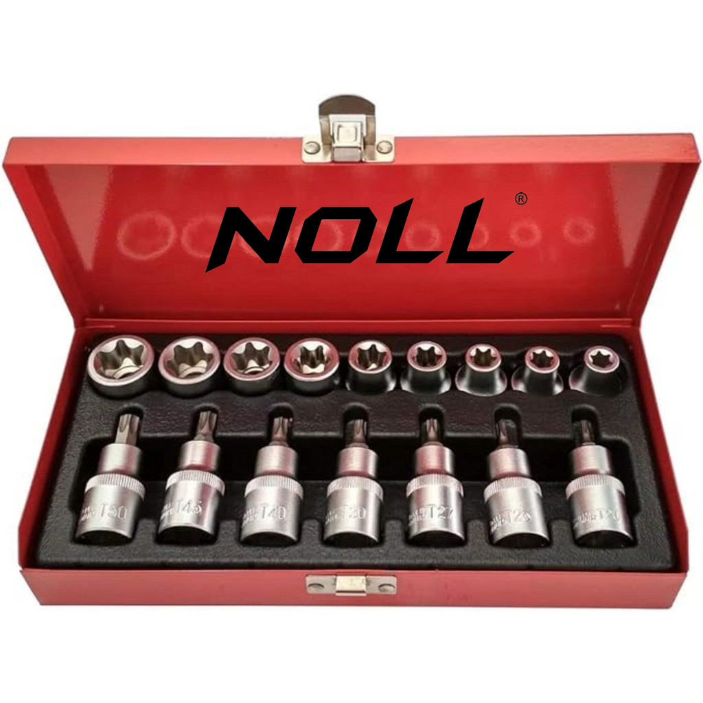 Jogo Soquete Torx Macho fêmea E10 a E24 T20 a T50 16Pçs Noll