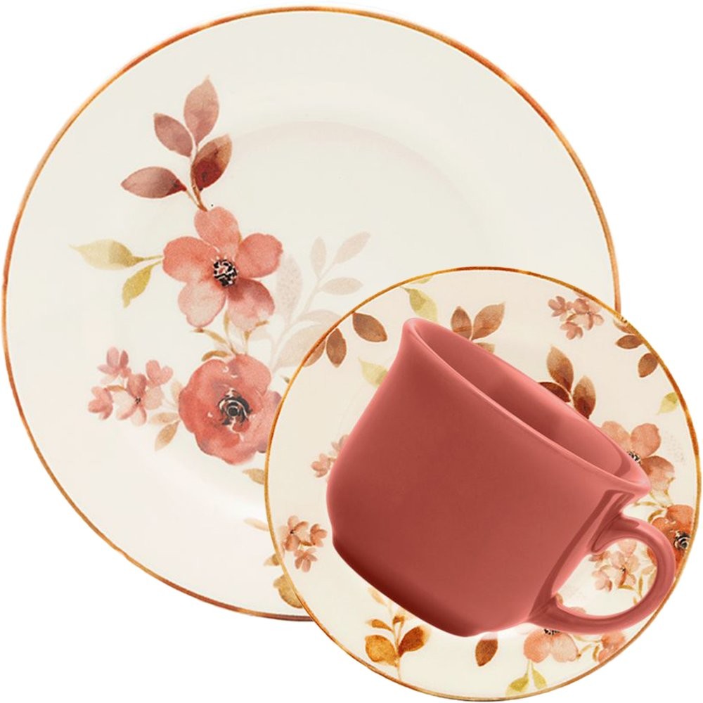 Kit Jogo Café Lanche 8 Pessoas 16Pçs Donna Chá Das 5 Oxford