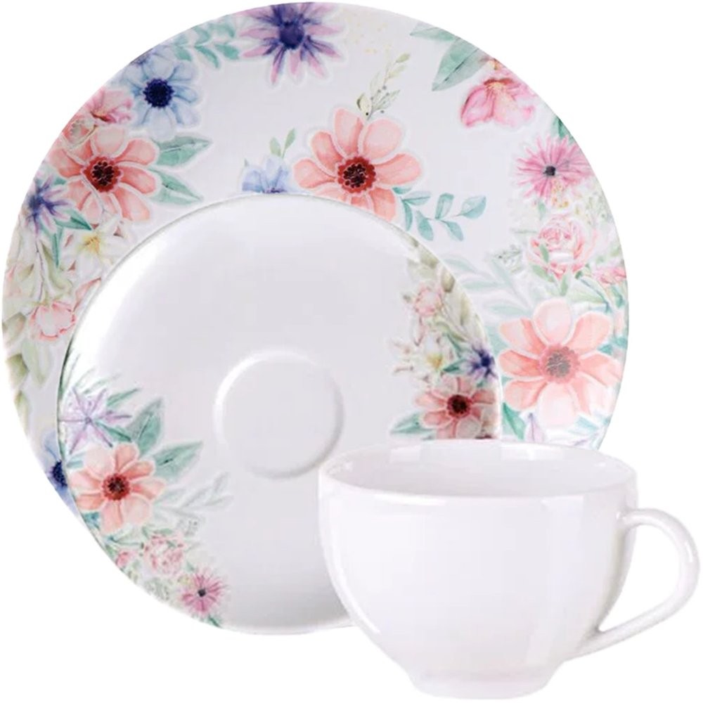 Kit Jogo De Café Lanche 8 Pessoas 16Pçs Floratta Tramontina