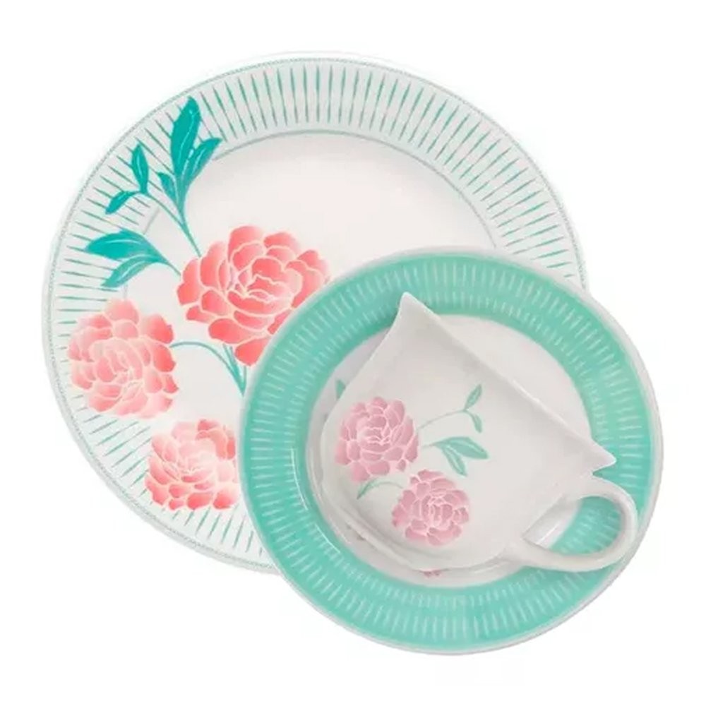 Kit Jogo Café Lanche Para 8 Pessoas 16Pçs Oxford Bloom
