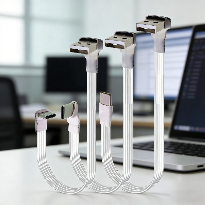 WOOW Flexível TPE Flat USB 2 0 Para Cabo De Dados C Com Design De Ângulo Reto Câmeras E Eletrônicos De Smartphones