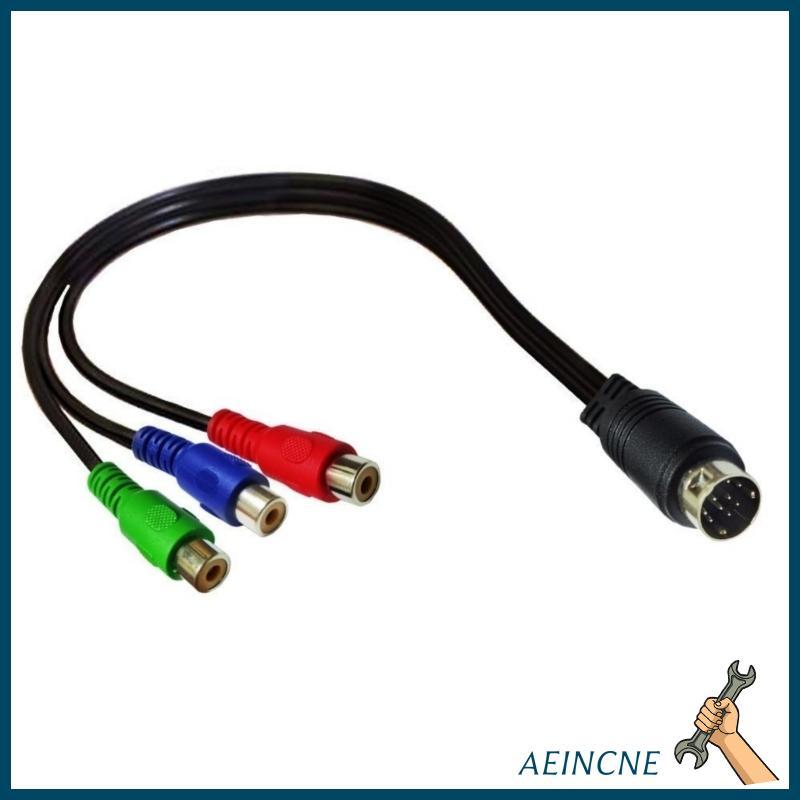 AEIN 9Pin Din Para Revestimento Fêmea Do TPE 30Cm Vídeo Som 3RCA
