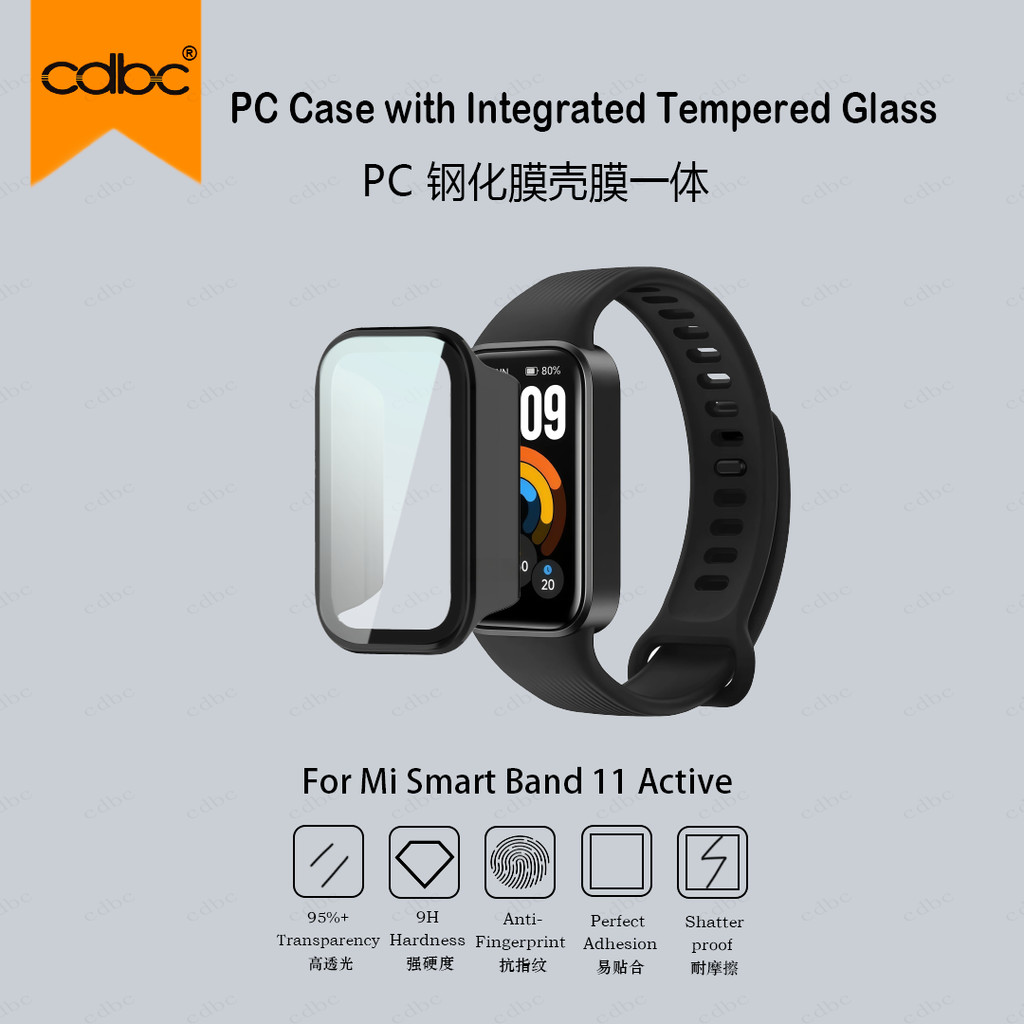cdbc Capa De Relógio Multifuncional Para PC Xiaomi Band 11 Active , Completa Rígida HD Vidro Temperado À Prova De Choque