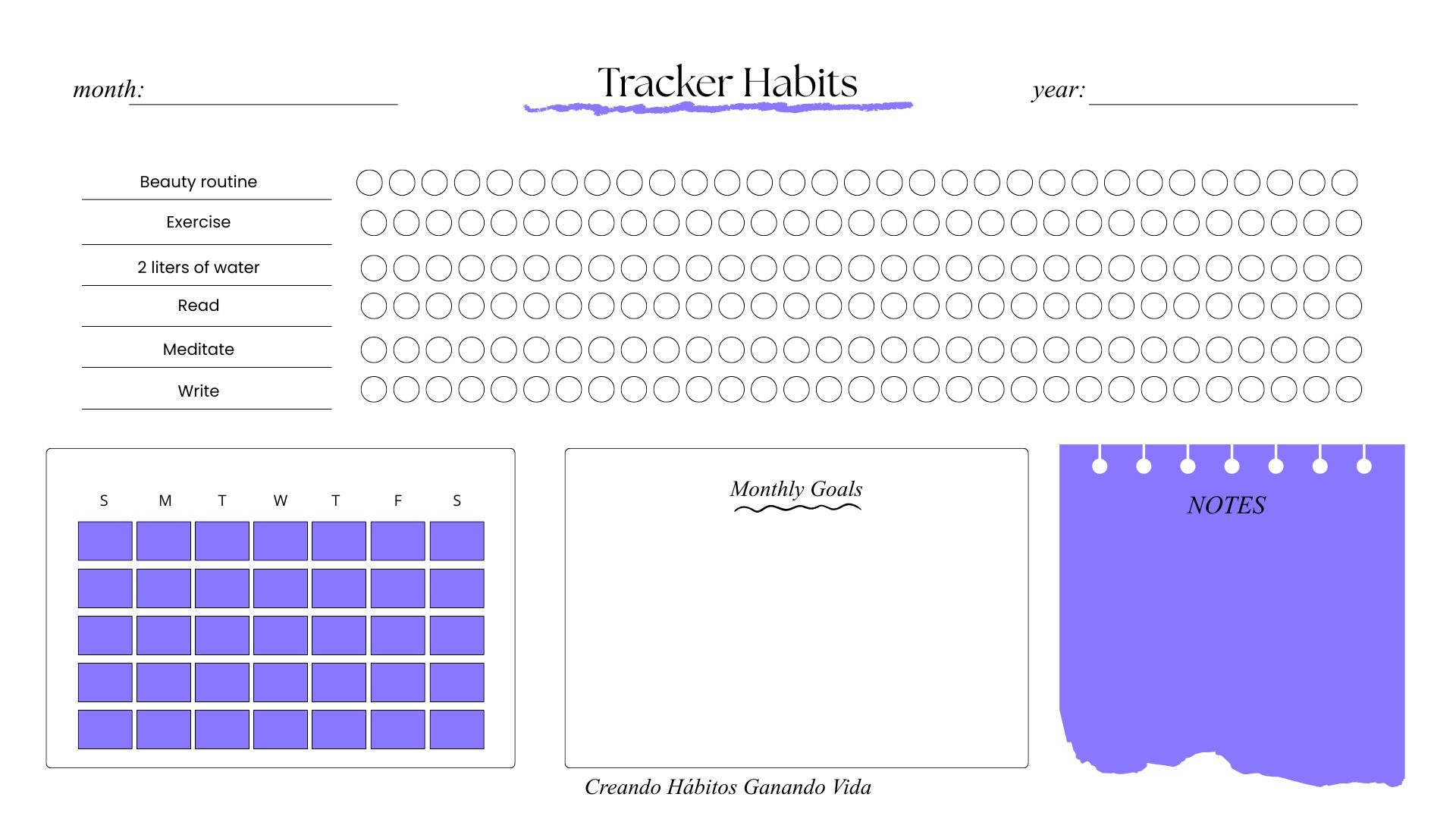 Habit Tracker – Lila Aesthetic Edition
