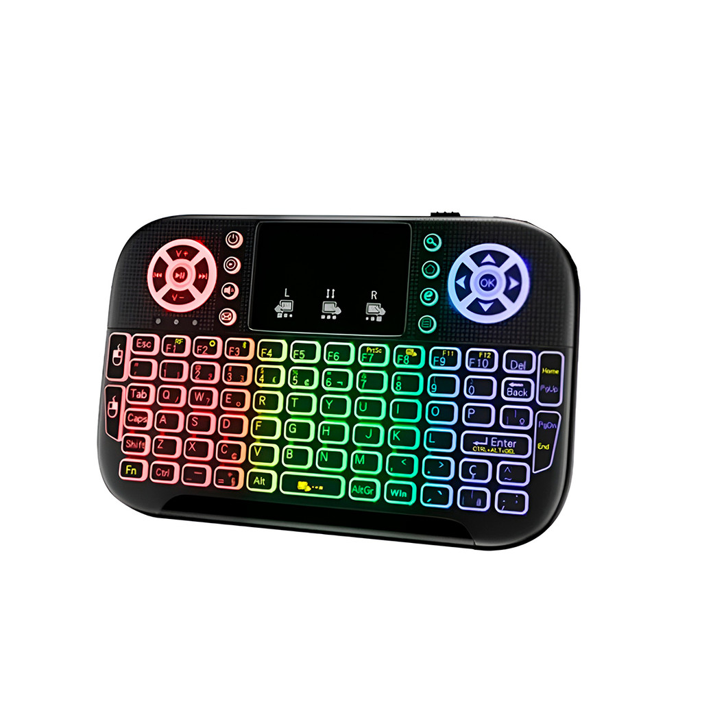 Mini Teclado Touchpad Wireless RGB Receptor Bluetooth
