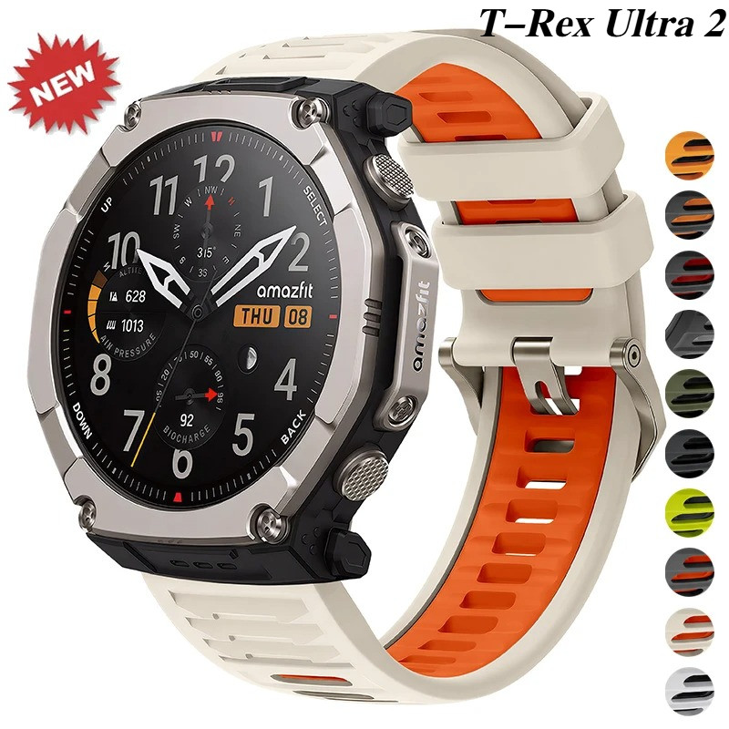 Pulseiras De Relógio Esportivo De Silicone Para Amazfit T-REX Ultra 2 26mm Pulseira De Ajuste Rápido Substituição