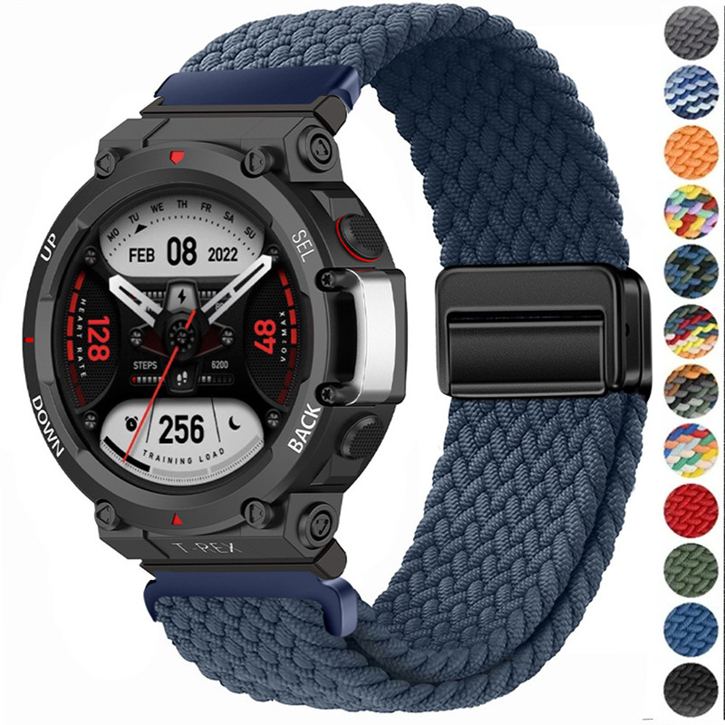 Nova Cinta De Fivela Dobrável Magnética De Náilon Para T-Rex 3 2 Trançado Tecelagem Pulseira Elástica Amazfit/2 Ultra Sm