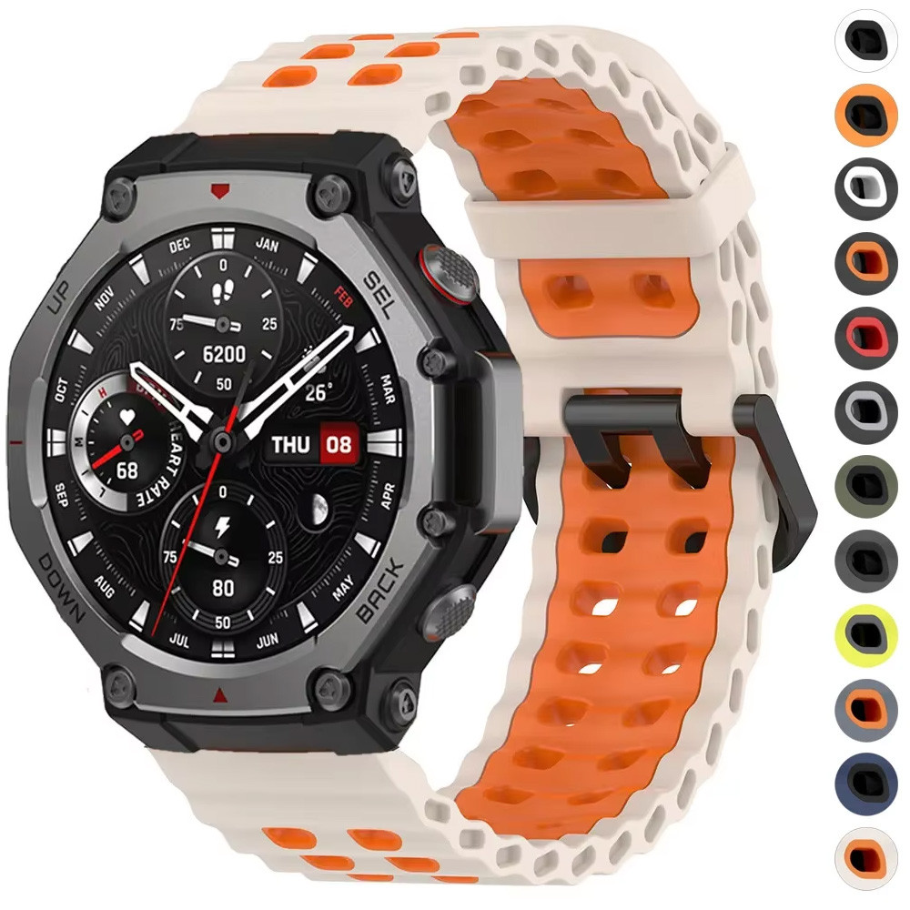 Pulseira De Silicone Para Amazfit T-Rex 3 2 Pulso Colorida Marinha/Ultra Esporte Cinto