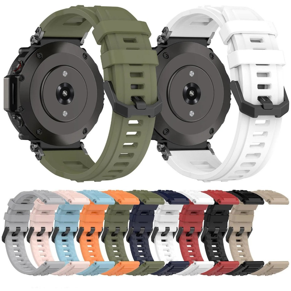 Pulseira compativel com Xiaomi amazfit T-Rex Ultra  de Silicone Colorida + chave