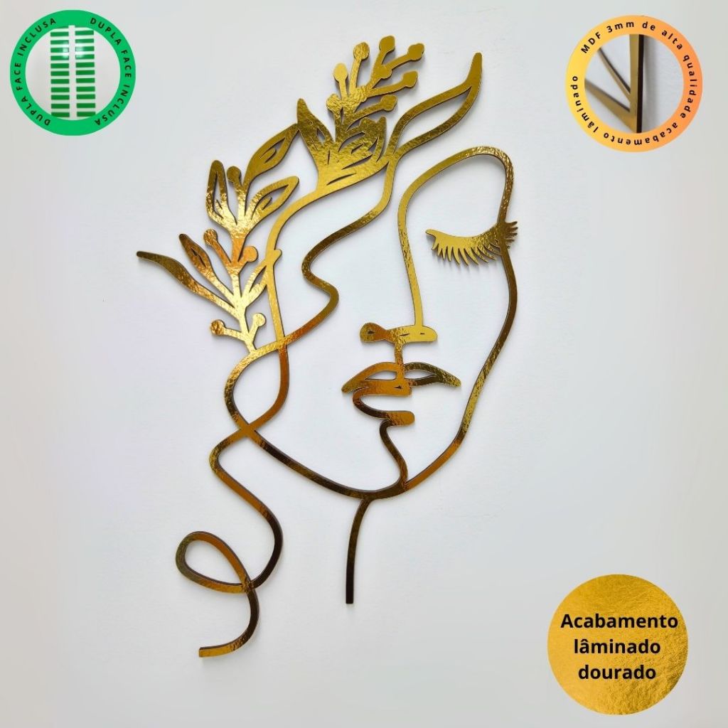 Quadro Decorativo Face Flores Cilios Clinica de estética Salão de beleza lash design Mdf 3mm