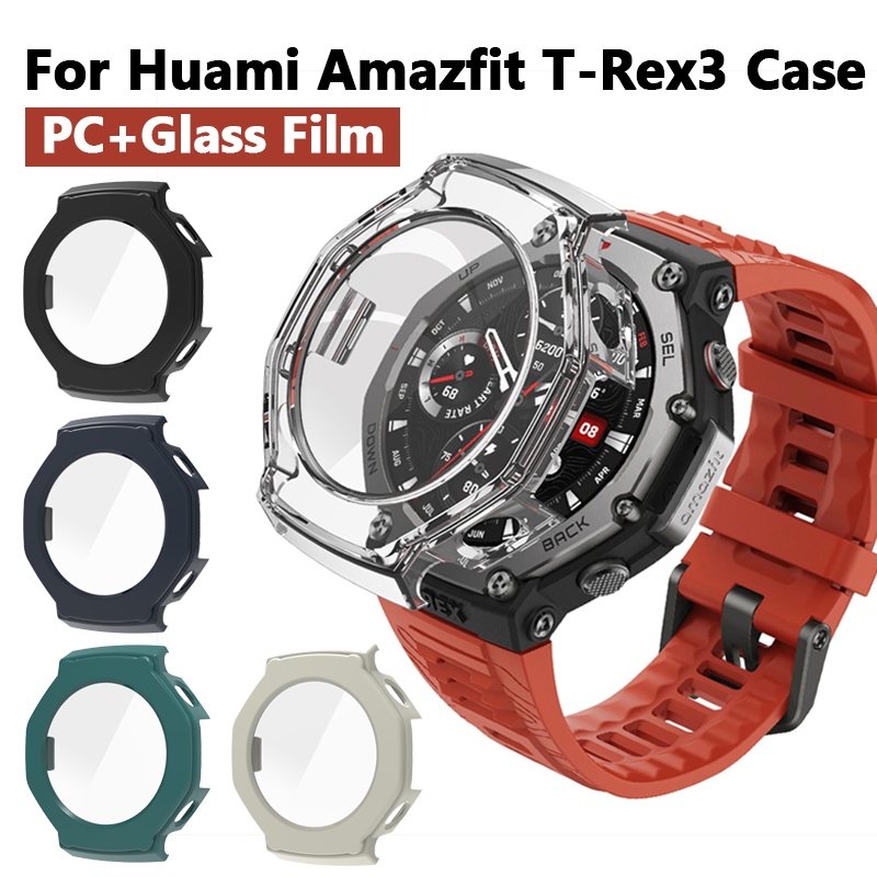 Capa Rígida Para PC + Película De Vidro Huami Amazfit T-rex3 Protetora À Prova De Choque rex 3 Com Filme De Tela