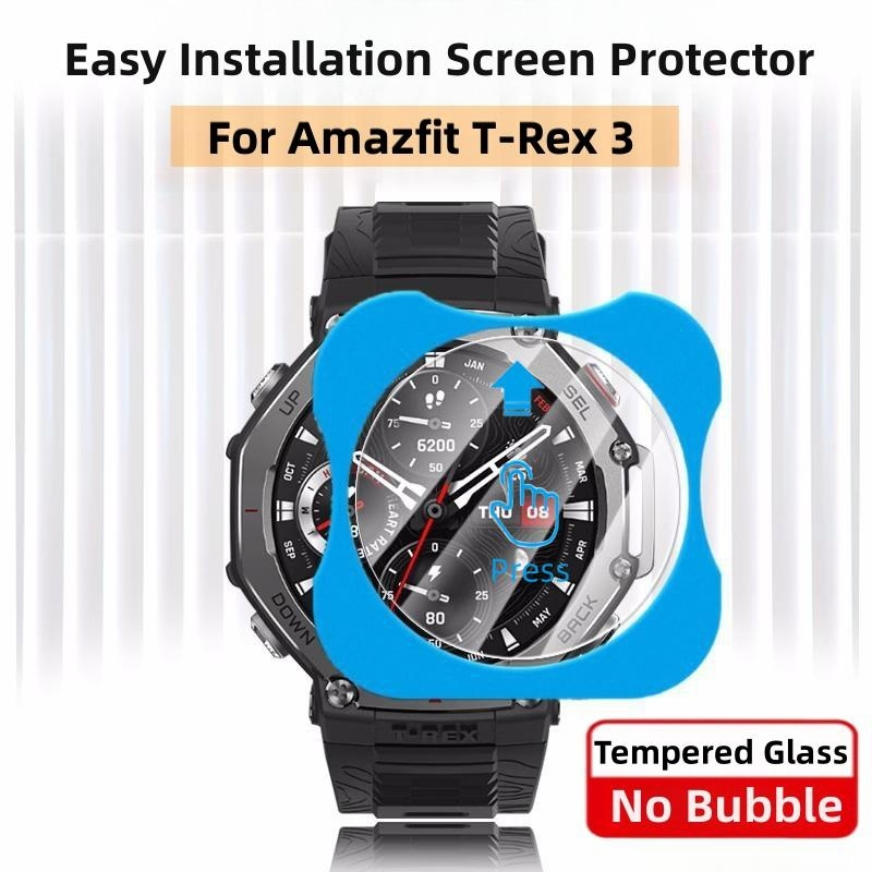 1-3 Pcs Filme De Vidro Temperado Completo Para Huami Amazfit T-rex 3/rex3 Pro Protetor De Tela Fácil Instalação Ultra 2
