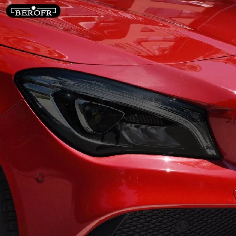 Película Protetora Preta Para Farol De Carro , Adesivo TPU Transparente Mercedes Benz CLA Classe C117 X117 W117 C118 X11