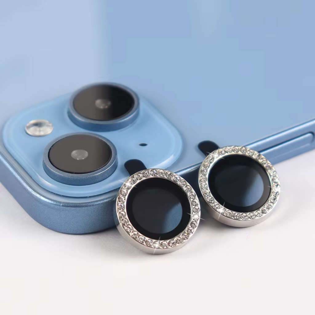 Película Lente Glitter Prata Para iPhone 11 / 12 / 12 Mini