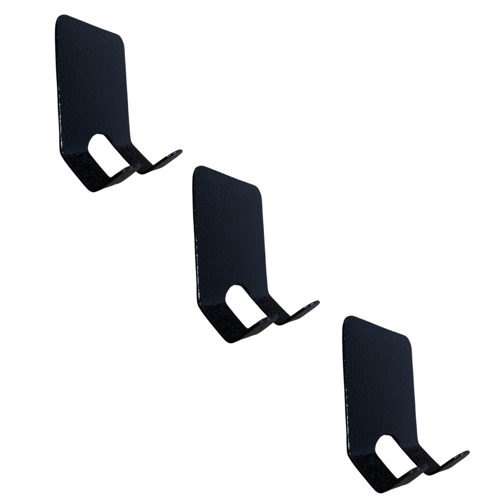 Suporte Gancho Organiza Toalhas Fones Chaves Preto 3Und