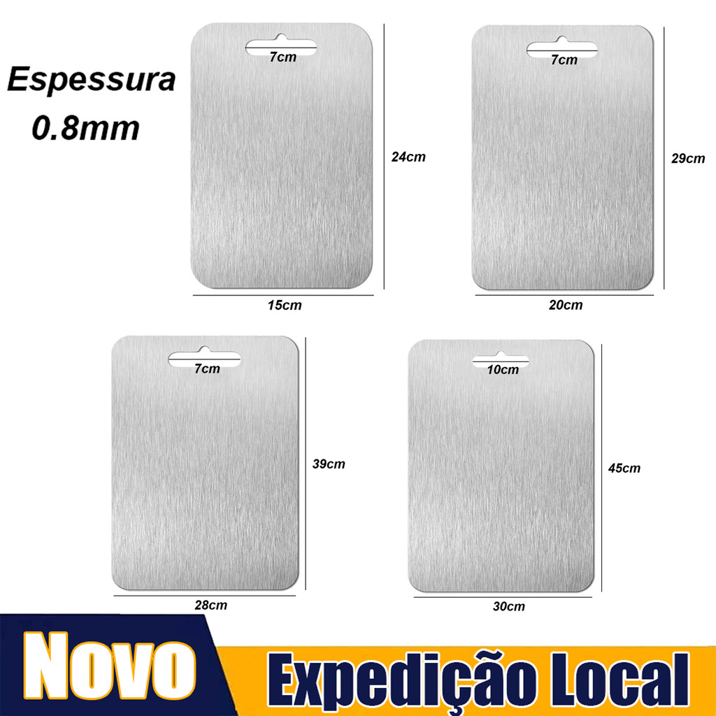 Aço Inoxidável Chef Board, Aço Inoxidável Cutting Board, 304 Stainless Steel Double-Sided Cutting Board