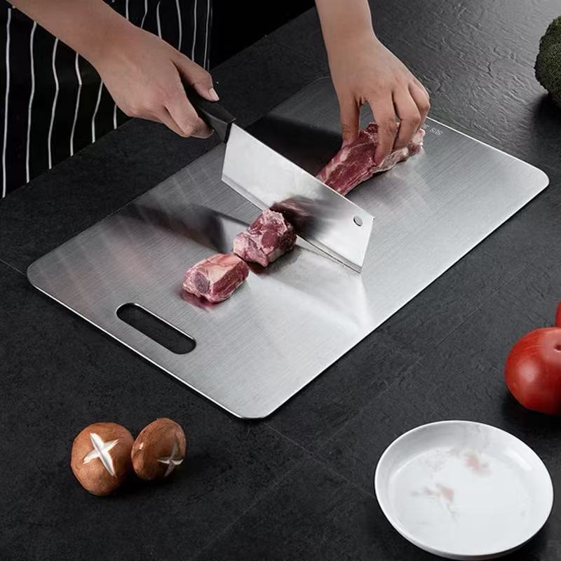 Professional 304 Stainless Steel Cutting Board, Anti-mildew and Antibacterial, Kitchen Tool TOP