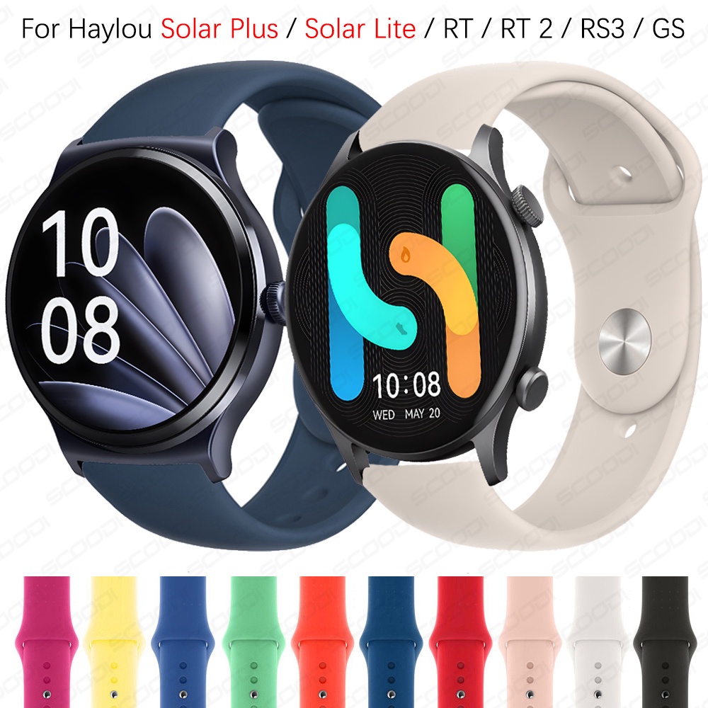 Silicone Strap For Haylou Solar Plus / Solar Lite / RT / RT2 / RS3 / GS Smartwatch LS05S LS10 LS16 Sport wrist watch bands
