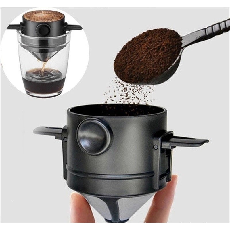 Mini Coador Filtro Café Portátil Reutilizável Com Suporte Dobrável Café Rápido Pequenas Porções