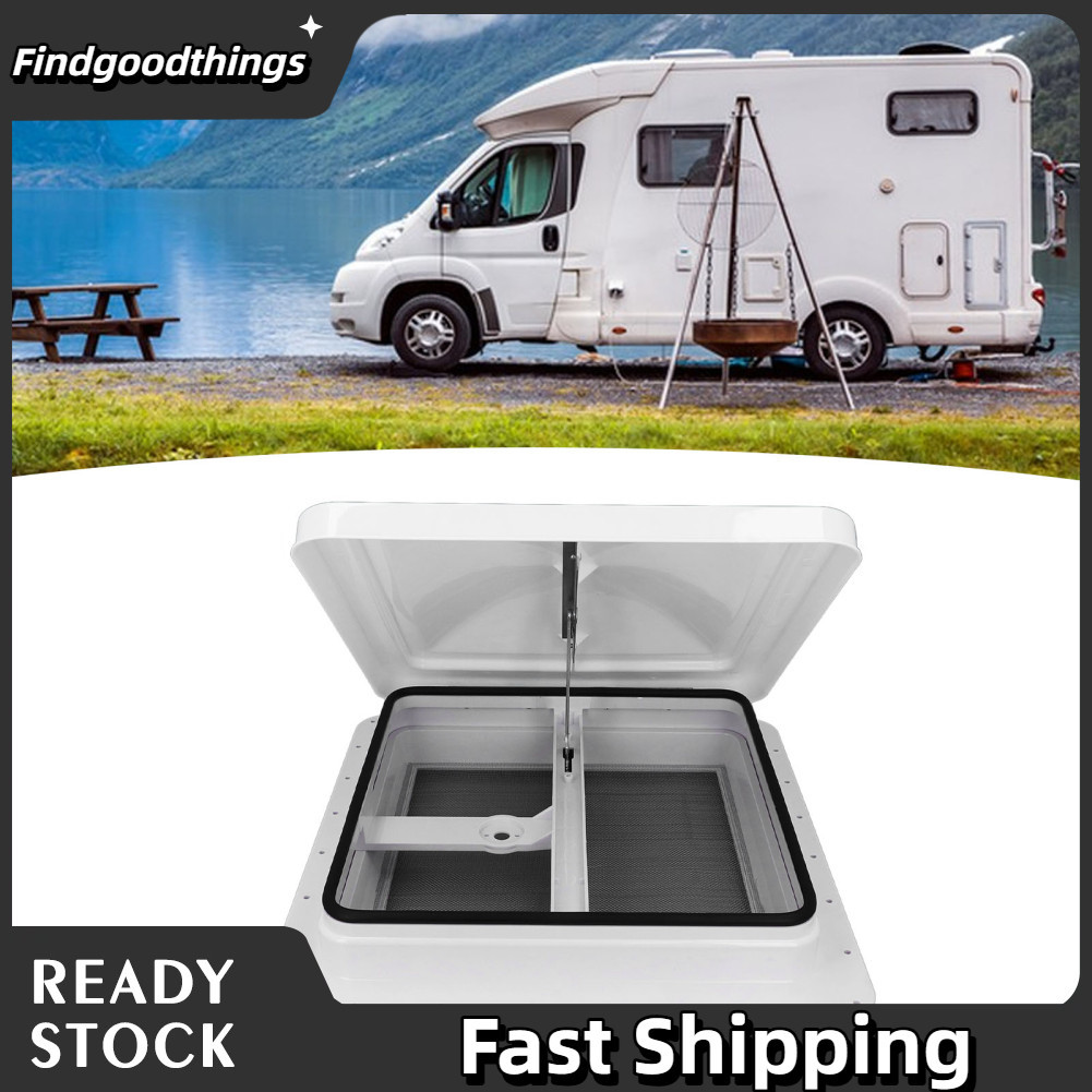 Findgoodthings-br 14in RV Roof Ventilação 45° Ângulo de Abertura Ventilação Tampa Branca Clarabóia para Reboque