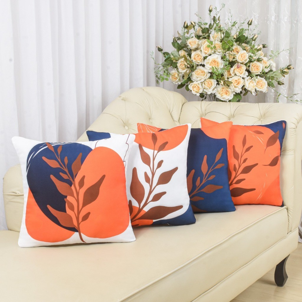 Kit com 4 Capas de Almofada Decorativas Modern Print 45x45 - Folhagem Portuguesa