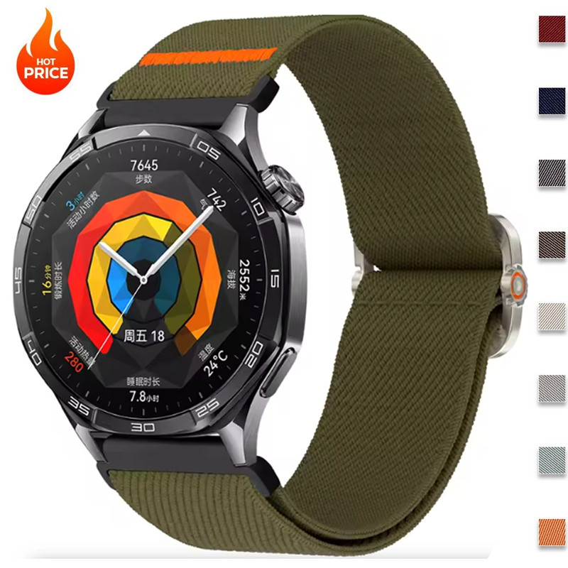 Pulseira Elástica De Nylon De 22 Mm Para Huawei GT 6 46mm GT6 Pro 46mm Watch 5 46mm Trançada Esportiva GT4 GT3 2Pro/Amaz